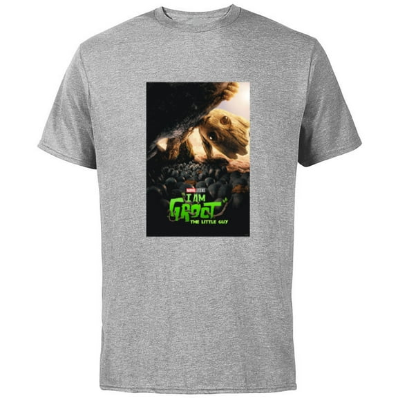 Marvel Studios I Am Groot The Little Guy Episode Poster - Short Sleeve Cotton T-Shirt for Adults - Customized-Athletic Heather