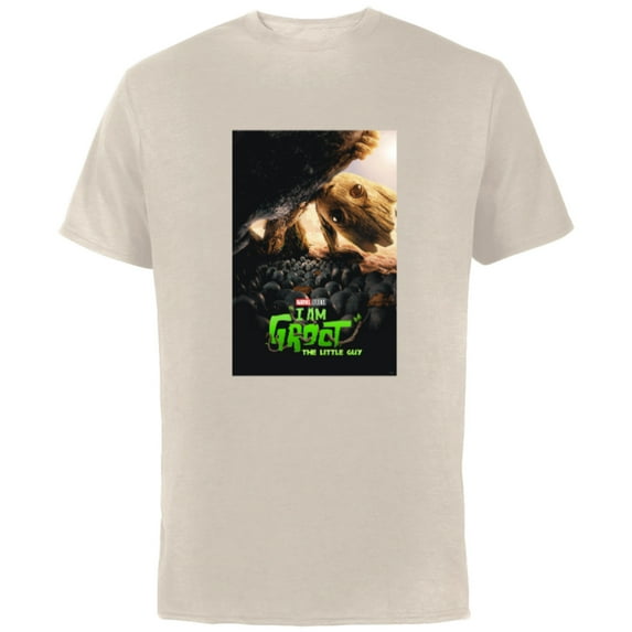 Marvel Studios I Am Groot The Little Guy Episode Poster - Short Sleeve Cotton T-Shirt for Adults - Customized-Natural