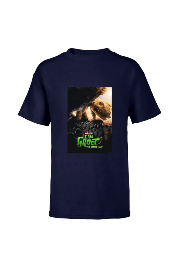Studios I Am Groot The Little Guy Episode Poster - Short Sleeve T-Shirt for Kids - Customized-Navy