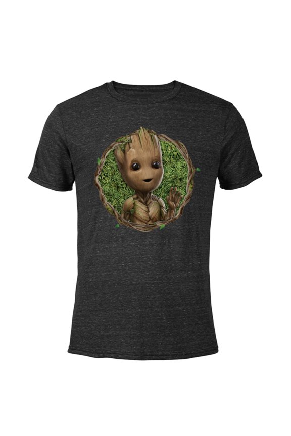 Studios I Am Groot Wave - Short Sleeve Blended T-Shirt for Adults - Customized-Black