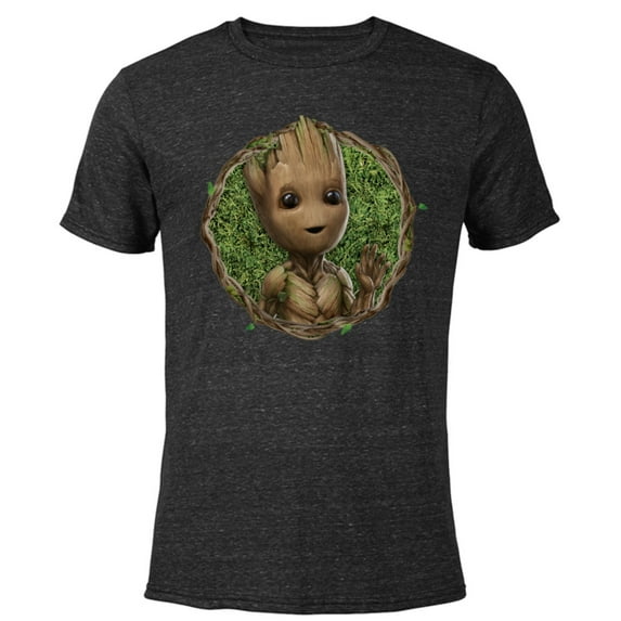 Marvel Studios I Am Groot Wave - Short Sleeve Blended T-Shirt for Adults - Customized-Black