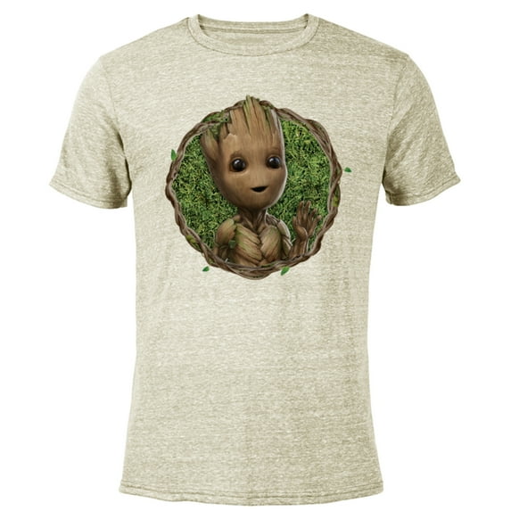 Marvel Studios I Am Groot Wave - Short Sleeve Blended T-Shirt for Adults - Customized-Yellow