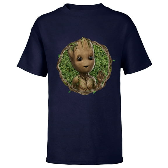 Marvel Studios I Am Groot Wave - Short Sleeve T-Shirt for Kids - Customized-Navy