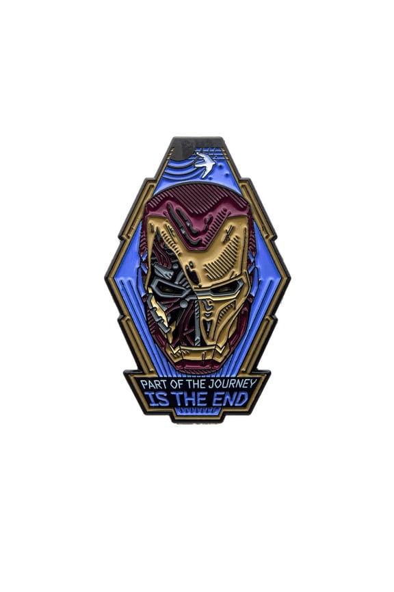 Marvel Studios: Iron Man Mask Light up Pin -"Part of the Journey Is the End" - Novelty Cute Pin