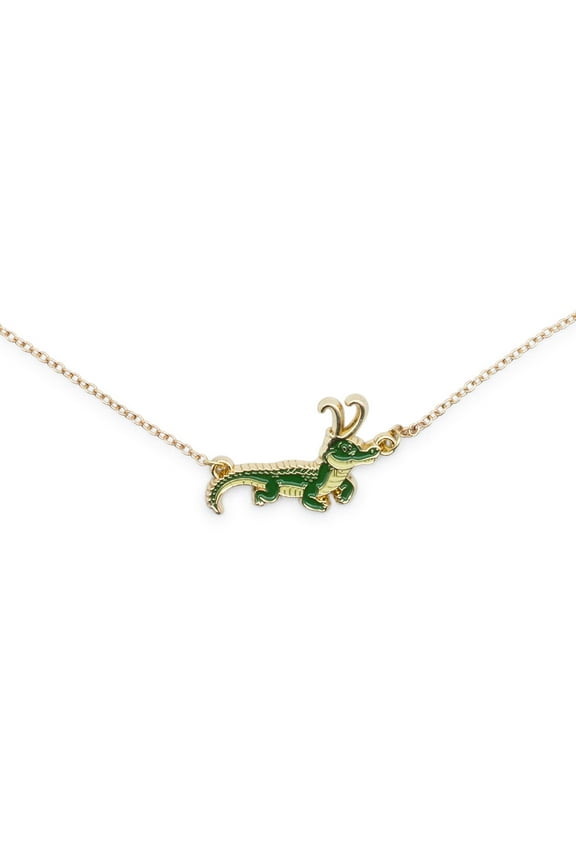 Studios Loki Alligator Pendant Necklace with Gold Chain