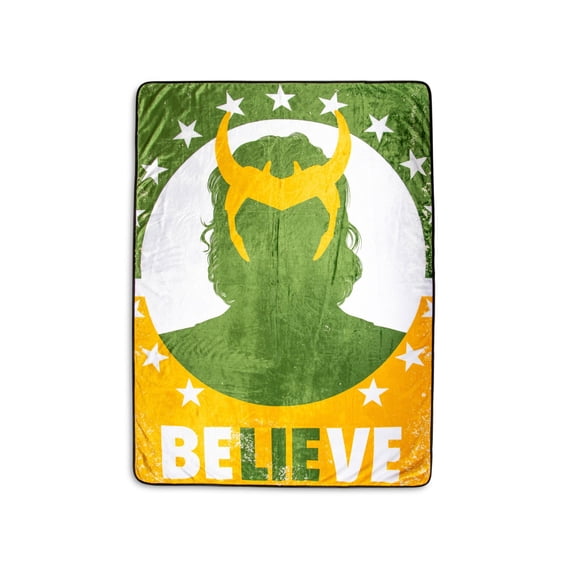 Marvel Studios Loki "Believe" Fleece Throw Blanket | 45 x 60 Inches