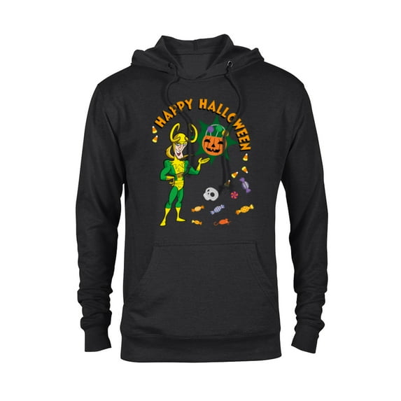 Marvel Studios Loki Happy Halloween Skull & Candy - Pullover Hoodie for Adults - Customized-Black