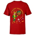 thumbnail image 1 of Marvel Studios Loki Happy Halloween Skull & Candy - Short Sleeve T-Shirt for Kids - Customized-Red, 1 of 5
