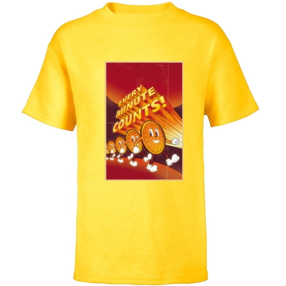 Marvel Studios Loki S2 TVA Miss Minutes Every Minute Counts - Short Sleeve T-Shirt for Kids - Customized-Yellow