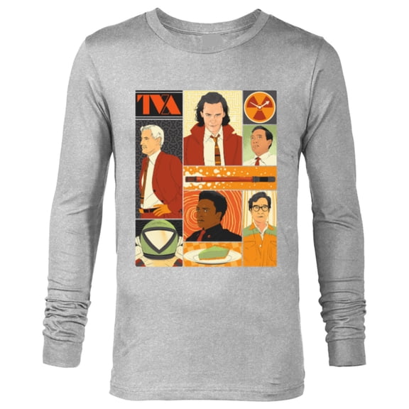 Marvel Studios Loki Season 2 Faces of the TVA & Pie Disney  - Long Sleeve T-Shirt for Men - Customized-Athletic Heather