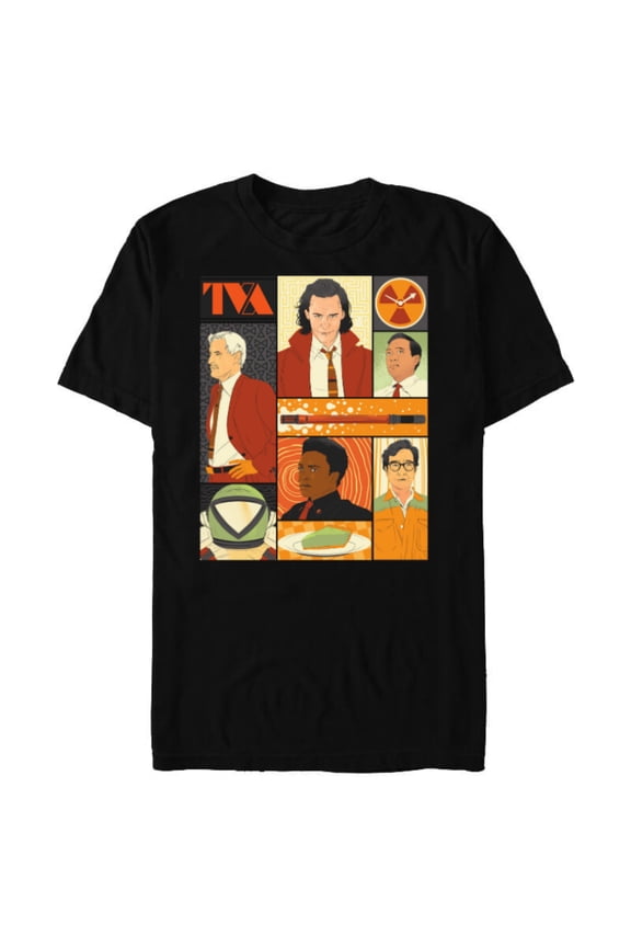 Studios Loki Season 2 Faces of the TVA & Pie Disney+ - Short Sleeve Blended T-Shirt for Adults - Customized-Black