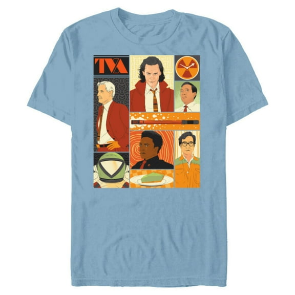 Marvel Studios Loki Season 2 Faces of the TVA & Pie Disney+ - Short Sleeve Blended T-Shirt for Adults - Customized-Ocean Blue