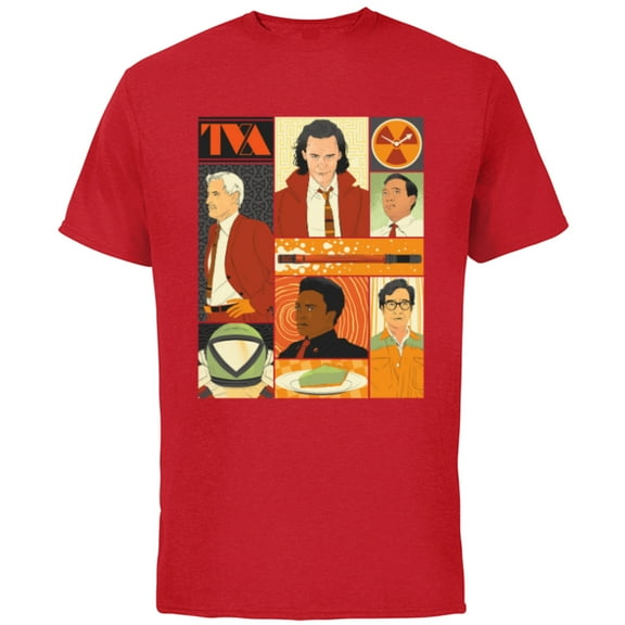 Marvel Studios Loki Season 2 Faces of the TVA & Pie Disney  - Short Sleeve Cotton T-Shirt for Adults - Customized-Red
