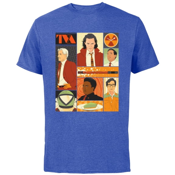 Marvel Studios Loki Season 2 Faces of the TVA & Pie Disney  - Short Sleeve Cotton T-Shirt for Adults - Customized-Royal Heather