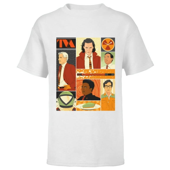 Marvel Studios Loki Season 2 Faces of the TVA & Pie Disney+ - Short Sleeve T-Shirt for Kids - Customized-White