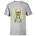 thumbnail image 1 of Marvel Studios Loki Season 2 God Loki Classic Art - Short Sleeve T-Shirt for Kids - Customized-Athletic Heather, 1 of 5