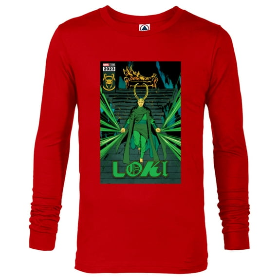 Marvel Studios Loki Season 2 God Loki Comic Cover Art Homage - Long Sleeve T-Shirt for Men - Customized-New Red