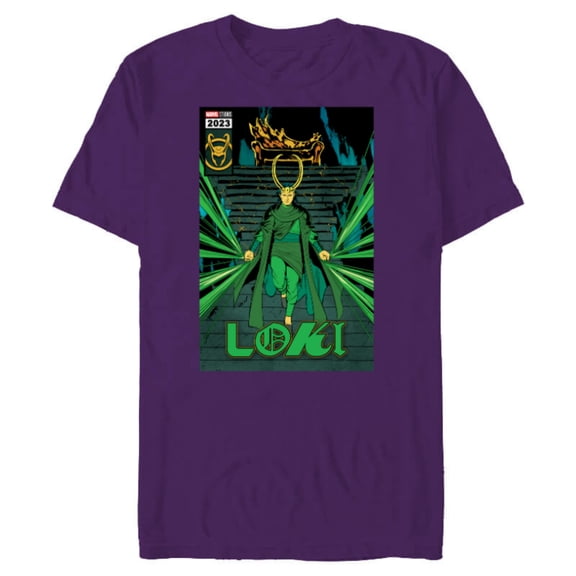Marvel Studios Loki Season 2 God Loki Comic Cover Art Homage - Short Sleeve Blended T-Shirt for Adults - Customized-Purple