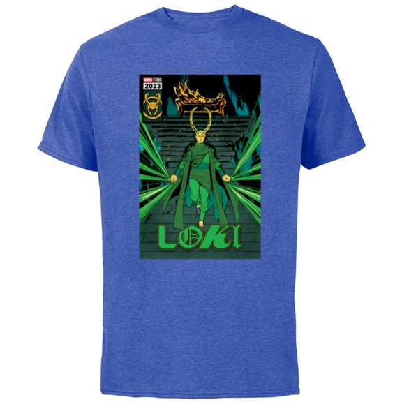 Marvel Studios Loki Season 2 God Loki Comic Cover Art Homage - Short Sleeve Cotton T-Shirt for Adults - Customized-Royal Heather
