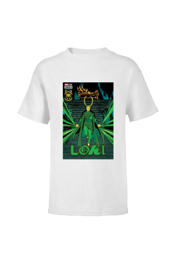 Studios Loki Season 2 God Loki Comic Cover Art Homage - Short Sleeve T-Shirt for Kids - Customized-White