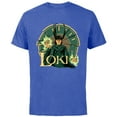 thumbnail image 1 of Marvel Studios Loki Season 2 God Loki Fractured Time - Short Sleeve Cotton T-Shirt for Adults - Customized-Royal Heather, 1 of 5