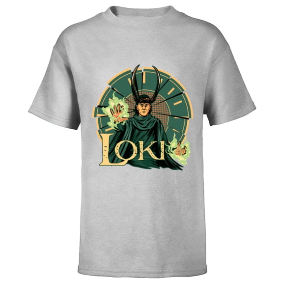 Marvel Studios Loki Season 2 God Loki Fractured Time - Short Sleeve T-Shirt for Kids - Customized-Athletic Heather