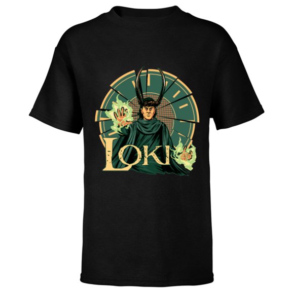Marvel Studios Loki Season 2 God Loki Fractured Time - Short Sleeve T-Shirt for Kids - Customized-Black