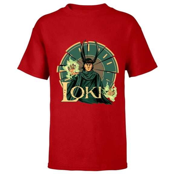 Marvel Studios Loki Season 2 God Loki Fractured Time - Short Sleeve T-Shirt for Kids - Customized-Red
