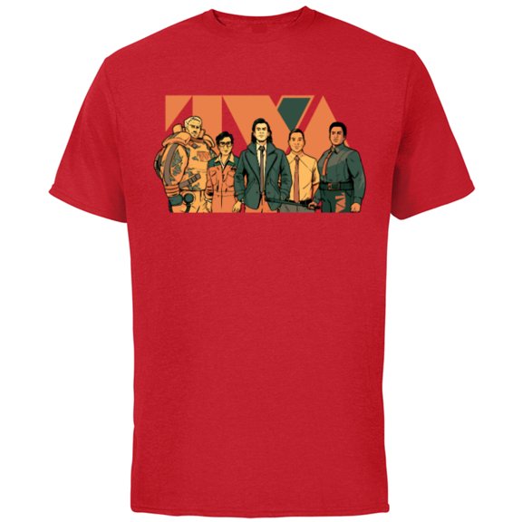 Marvel Studios Loki Season 2 Loki Crew TVA Logo Disney+ MCU - Short Sleeve Cotton T-Shirt for Adults - Customized-Red