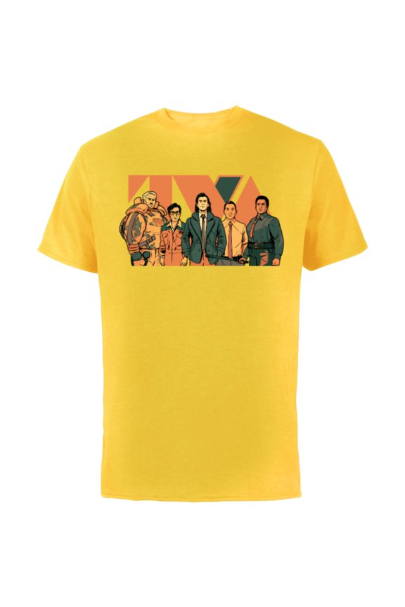 Studios Loki Season 2 Loki Crew TVA Logo Disney+ MCU - Short Sleeve Cotton T-Shirt for Adults - Customized-Yellow