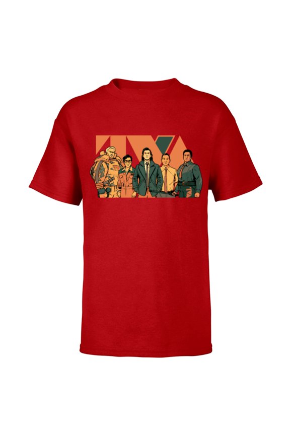 Studios Loki Season 2 Loki Crew TVA Logo Disney+ MCU - Short Sleeve T-Shirt for Kids - Customized-Red