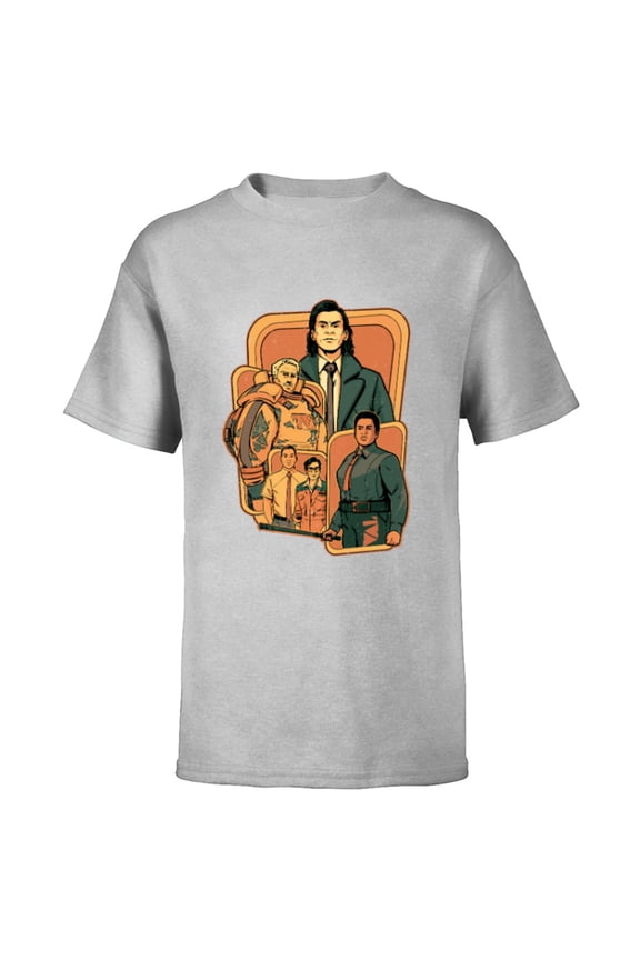 Studios Loki Season 2 Loki and TVA Crew Disney+ MCU - Short Sleeve T-Shirt for Kids - Customized-Athletic Heather