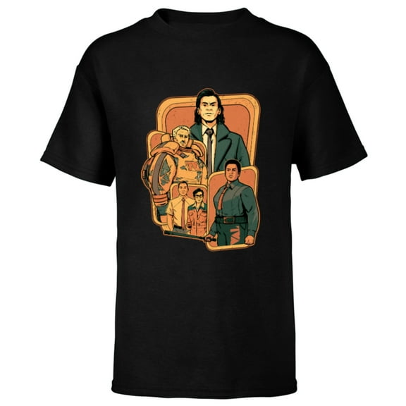 Marvel Studios Loki Season 2 Loki and TVA Crew Disney  MCU - Short Sleeve T-Shirt for Kids - Customized-Black