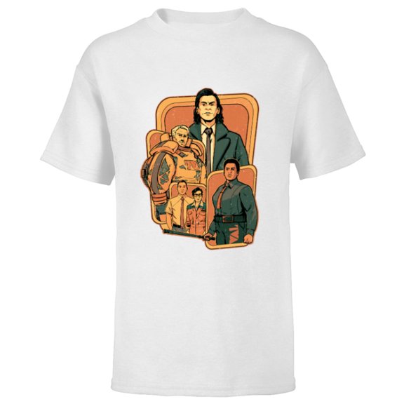 Marvel Studios Loki Season 2 Loki and TVA Crew Disney  MCU - Short Sleeve T-Shirt for Kids - Customized-White