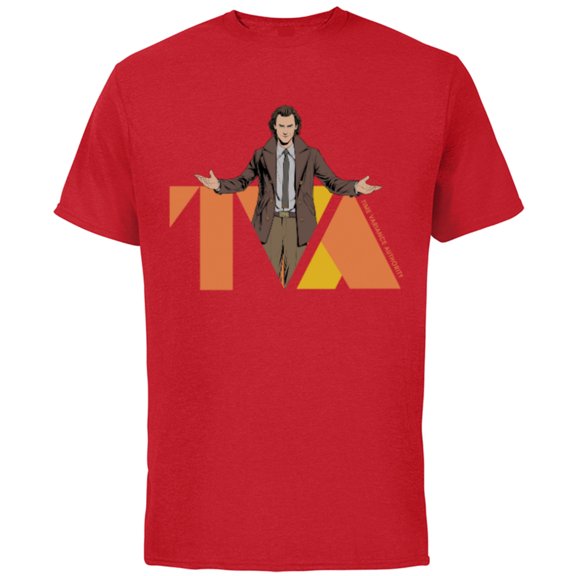 Marvel Studios Loki Season 2 Loki and TVA Logo Disney+ MCU - Short Sleeve Cotton T-Shirt for Adults - Customized-Red
