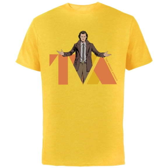 Marvel Studios Loki Season 2 Loki and TVA Logo Disney+ MCU - Short Sleeve Cotton T-Shirt for Adults - Customized-Yellow