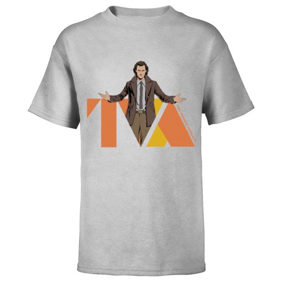 Marvel Studios Loki Season 2 Loki and TVA Logo Disney+ MCU - Short Sleeve T-Shirt for Kids - Customized-Athletic Heather