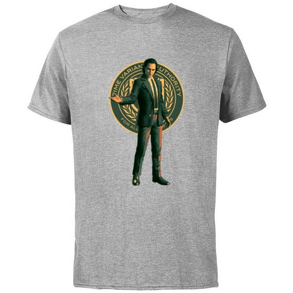 Marvel Studios Loki Season 2 Suit and TVA Logo Crest - Short Sleeve Cotton T-Shirt for Adults - Customized-Athletic Heather