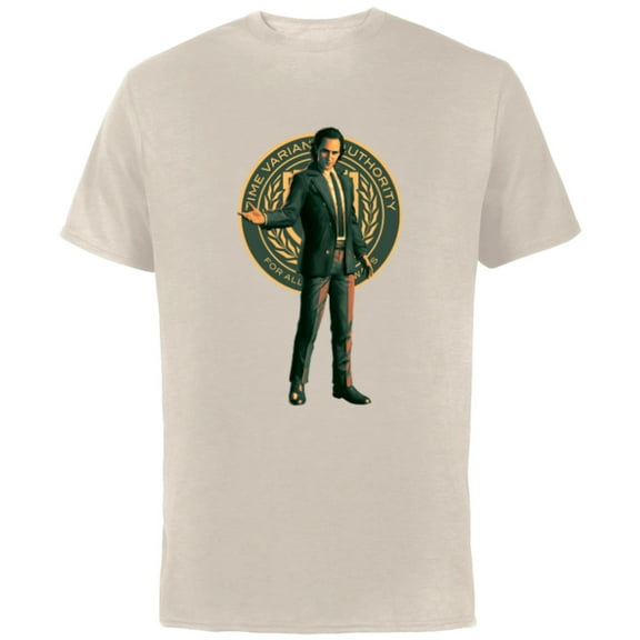 Marvel Studios Loki Season 2 Suit and TVA Logo Crest - Short Sleeve Cotton T-Shirt for Adults - Customized-Natural