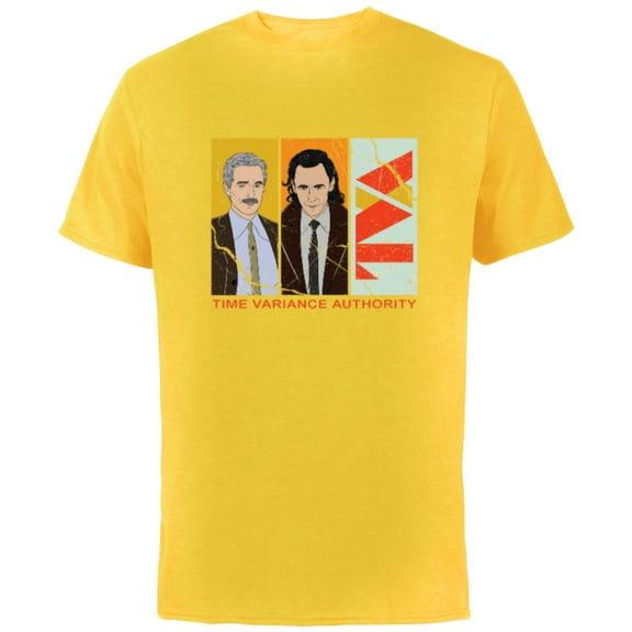 Marvel Studios Loki Season 2 TVA Loki and Mobius Distressed - Short Sleeve Cotton T-Shirt for Adults - Customized-Yellow