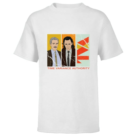 Marvel Studios Loki Season 2 TVA Loki and Mobius Distressed - Short Sleeve T-Shirt for Kids - Customized-White