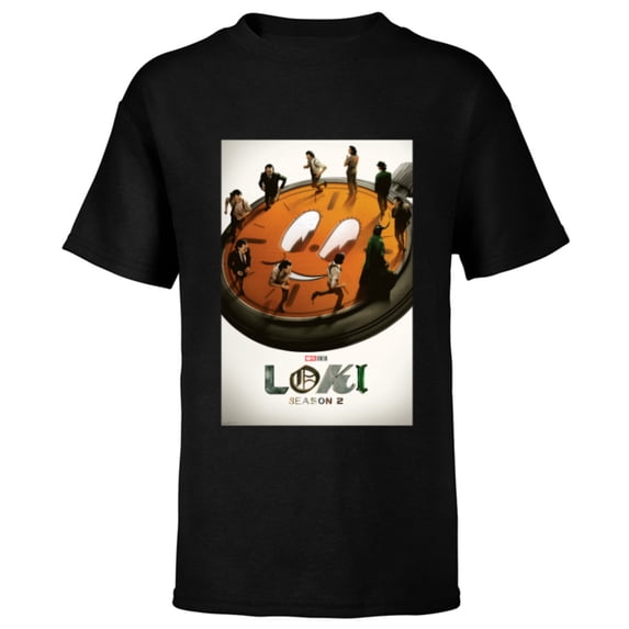 Marvel Studios Loki Season 2 TVA Miss Minutes Run Poster - Short Sleeve T-Shirt for Kids - Customized-Black