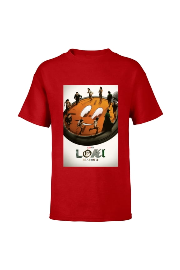 Studios Loki Season 2 TVA Miss Minutes Run Poster - Short Sleeve T-Shirt for Kids - Customized-Red