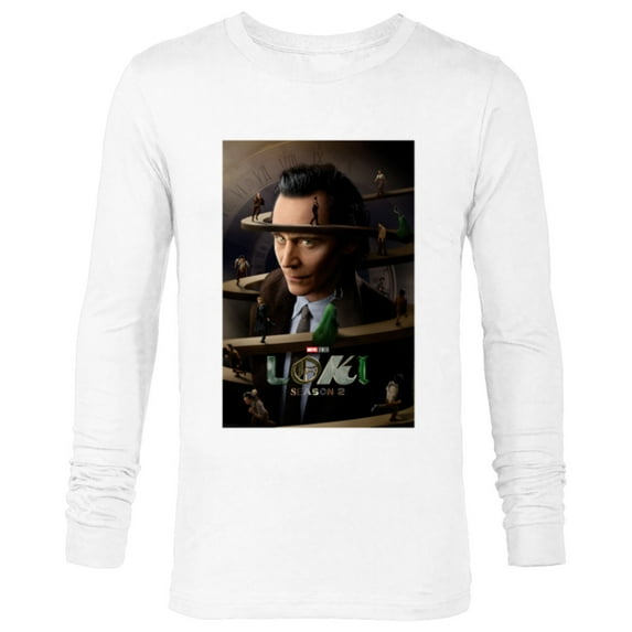 Marvel Studios Loki Season 2 TVA Spiral Ramp Run Poster - Long Sleeve T-Shirt for Men - Customized-White