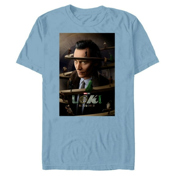 Marvel Studios Loki Season 2 TVA Spiral Ramp Run Poster - Short Sleeve Blended T-Shirt for Adults - Customized-Ocean Blue