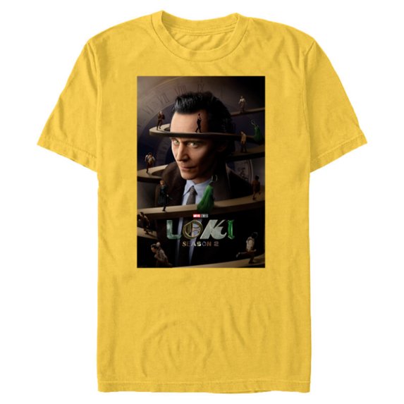 Marvel Studios Loki Season 2 TVA Spiral Ramp Run Poster - Short Sleeve Blended T-Shirt for Adults - Customized-Yellow