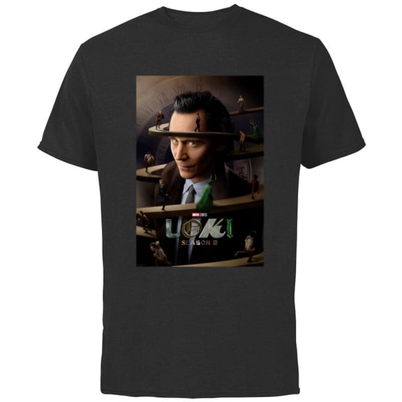 Marvel Studios Loki Season 2 TVA Spiral Ramp Run Poster - Short Sleeve Cotton T-Shirt for Adults - Customized-Black