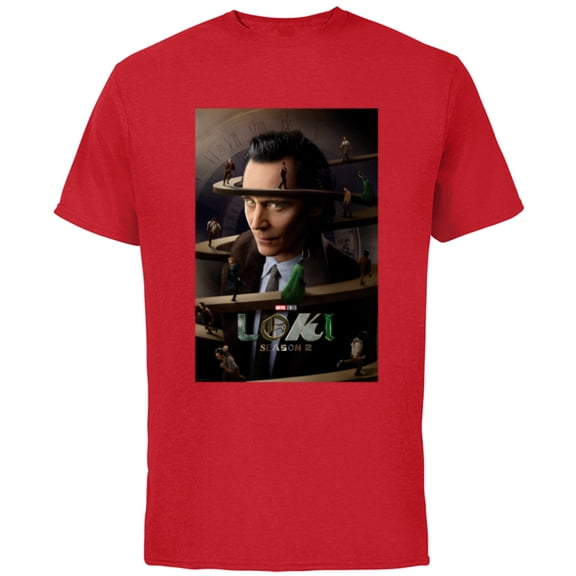 Marvel Studios Loki Season 2 TVA Spiral Ramp Run Poster - Short Sleeve Cotton T-Shirt for Adults - Customized-Red