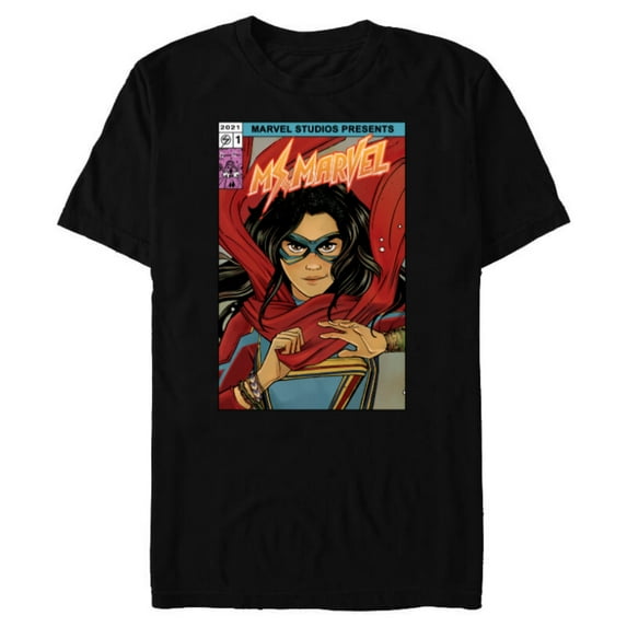 Marvel Studios Ms. Marvel 1 Comic Art - Short Sleeve Blended T-Shirt for Adults - Customized-Black