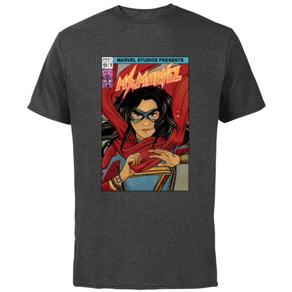 Marvel Studios Ms. Marvel 1 Comic Art - Short Sleeve Cotton T-Shirt for Adults - Customized-Charcoal